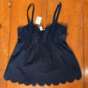 J. Crew Dark Blue Cotton Top